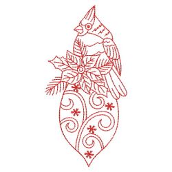 Redwork Bird On Ornaments 06(Md) machine embroidery designs