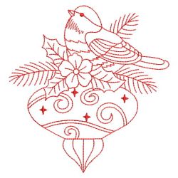 Redwork Bird On Ornaments 07(Sm) machine embroidery designs