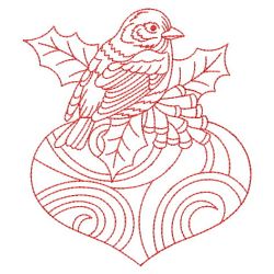 Redwork Bird On Ornaments 08(Md) machine embroidery designs