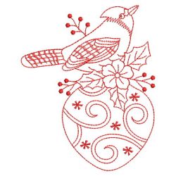 Redwork Bird On Ornaments 09(Md) machine embroidery designs