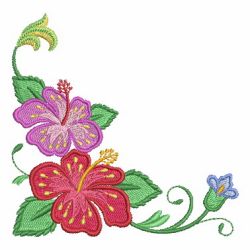 Jacobean Hibiscus 02 machine embroidery designs