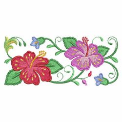 Jacobean Hibiscus 03 machine embroidery designs