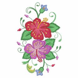 Jacobean Hibiscus 04 machine embroidery designs