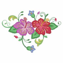 Jacobean Hibiscus 05 machine embroidery designs