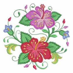 Jacobean Hibiscus 06 machine embroidery designs