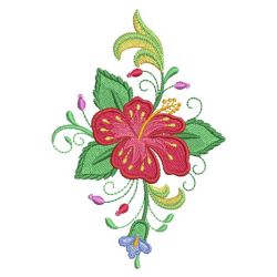 Jacobean Hibiscus 07 machine embroidery designs