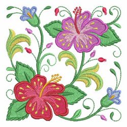 Jacobean Hibiscus 09 machine embroidery designs