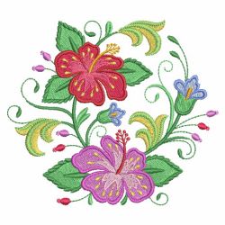 Jacobean Hibiscus 10 machine embroidery designs