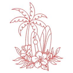 Redwork Tropical Scene 06(Md) machine embroidery designs