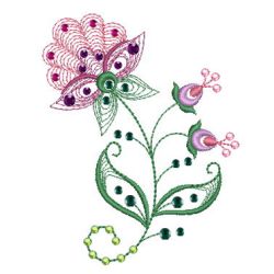 Crystal Jacobean Floral machine embroidery designs