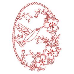 Redwork Floral Ovals 02(Sm)