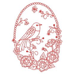 Redwork Floral Ovals 03(Sm)