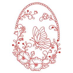 Redwork Floral Ovals 04(Sm) machine embroidery designs