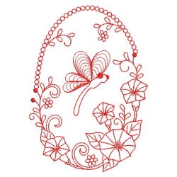 Redwork Floral Ovals 05(Lg) machine embroidery designs