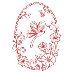 Redwork Floral Ovals 05(Md) machine embroidery designs