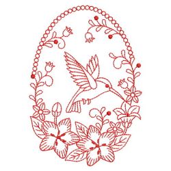 Redwork Floral Ovals 06(Sm)