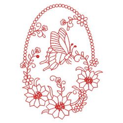 Redwork Floral Ovals 07(Lg) machine embroidery designs