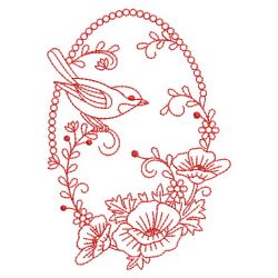 Redwork Floral Ovals 08(Lg) machine embroidery designs