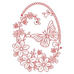 Redwork Floral Ovals 09(Lg) machine embroidery designs