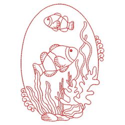 Redwork Underwater Scene Ovals(Sm) machine embroidery designs