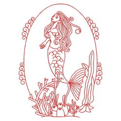 Redwork Underwater Scene Ovals 02(Sm) machine embroidery designs