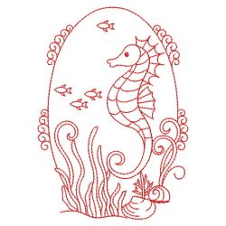 Redwork Underwater Scene Ovals 03(Sm) machine embroidery designs