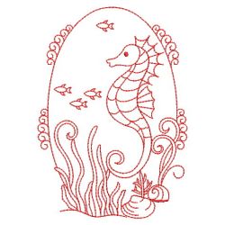 Redwork Underwater Scene Ovals 03(Sm) machine embroidery designs