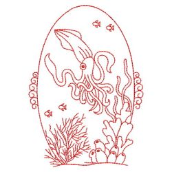 Redwork Underwater Scene Ovals 09(Lg) machine embroidery designs