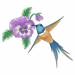 Watercolor Hummingbird And Flowers 2 02(Md) machine embroidery designs