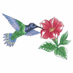 Watercolor Hummingbird And Flowers 2 06(Lg)