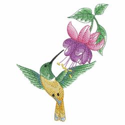 Watercolor Hummingbird And Flowers 2 08(Lg)