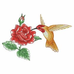 Watercolor Hummingbird And Flowers 2 10(Lg)