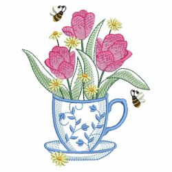 Teacup In Bloom 2 03(Lg) machine embroidery designs