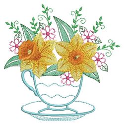 Teacup In Bloom 2 10(Lg) machine embroidery designs