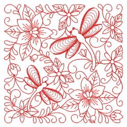 Redwork Flower Blocks 04(Md) machine embroidery designs