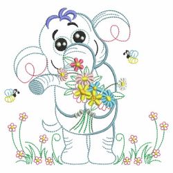 Vintage Flower Friends 05(Md) machine embroidery designs