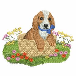 Spring Puppy 03(Sm) machine embroidery designs