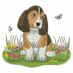 Spring Puppy 09(Lg) machine embroidery designs