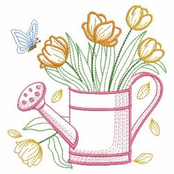 Vintage Flowering Watering Can(Lg) machine embroidery designs