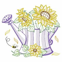 Vintage Flowering Watering Can 02(Lg) machine embroidery designs