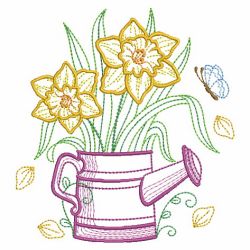 Vintage Flowering Watering Can 08(Sm) machine embroidery designs