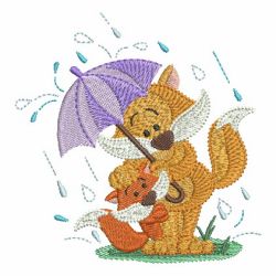 Animals Under Umbrellas 02 machine embroidery designs