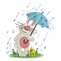 Animals Under Umbrellas 05 machine embroidery designs