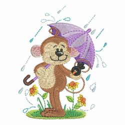 Animals Under Umbrellas 06 machine embroidery designs