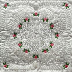 Trapunto Rose Quilt Block(Sm) machine embroidery designs
