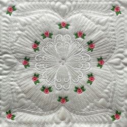 Trapunto Rose Quilt Block 01(Sm) machine embroidery designs