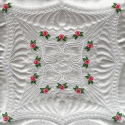 Trapunto Rose Quilt Block 02(Lg) machine embroidery designs