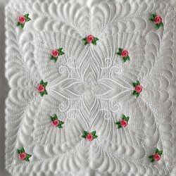 Trapunto Rose Quilt Block 04(Md)