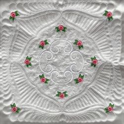 Trapunto Rose Quilt Block 06(Lg)