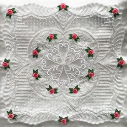 Trapunto Rose Quilt Block 07(Sm)